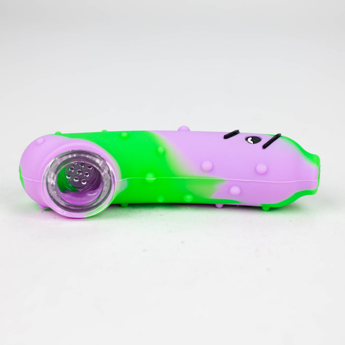 4.5" Pickel Pipe with hole for Keychain [083P] Silicone Hand Pipe Purple Haze Smoke Inc