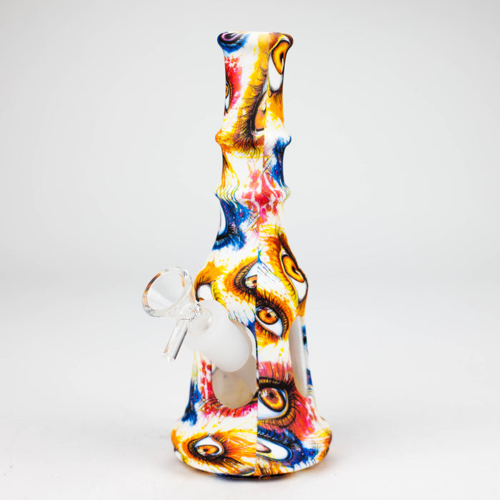 8" Silicone+Glass bong-Assorted [079B] Resin · Silicone · Plastic Bong Purple Haze Smoke Inc