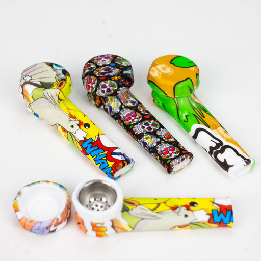 3.5" Silicone Pipe with Metal Bowl [065P] Silicone Hand Pipe Purple Haze Smoke Inc