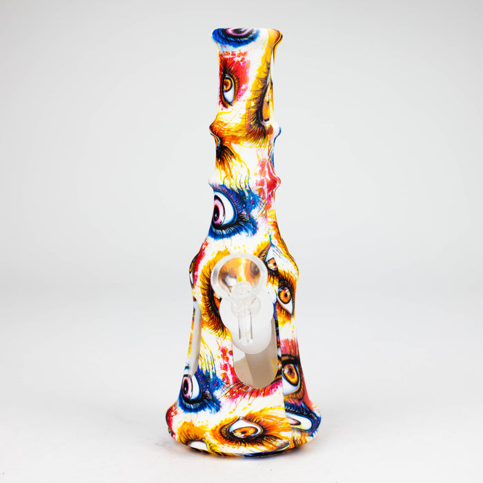 8" Silicone+Glass bong-Assorted [079B]
