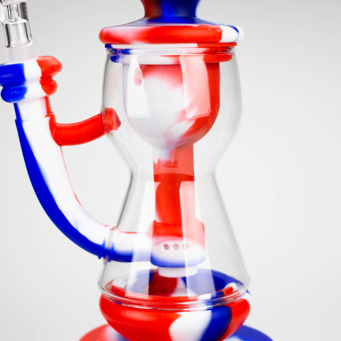 9.8" Silicone+Glass bong-Assorted [007B] Resin · Silicone · Plastic Bong Purple Haze Smoke Inc