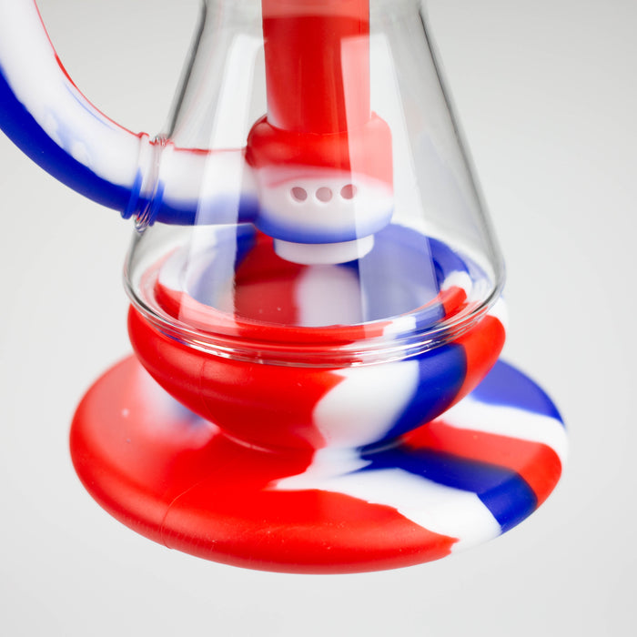 9.8" Silicone+Glass bong-Assorted [007B] Resin · Silicone · Plastic Bong Purple Haze Smoke Inc