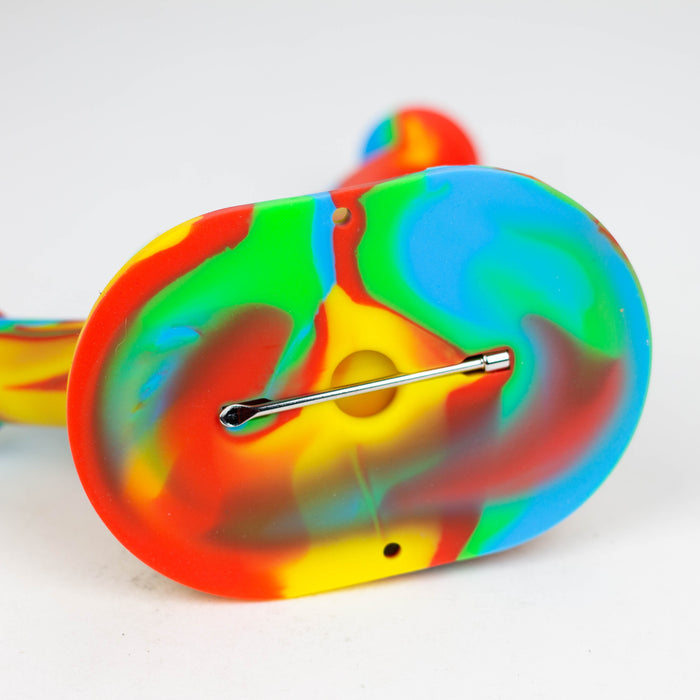 8.8" Silicone Flat bottom Rig-Assorted [018B] Resin · Silicone Rig Purple Haze Smoke Inc