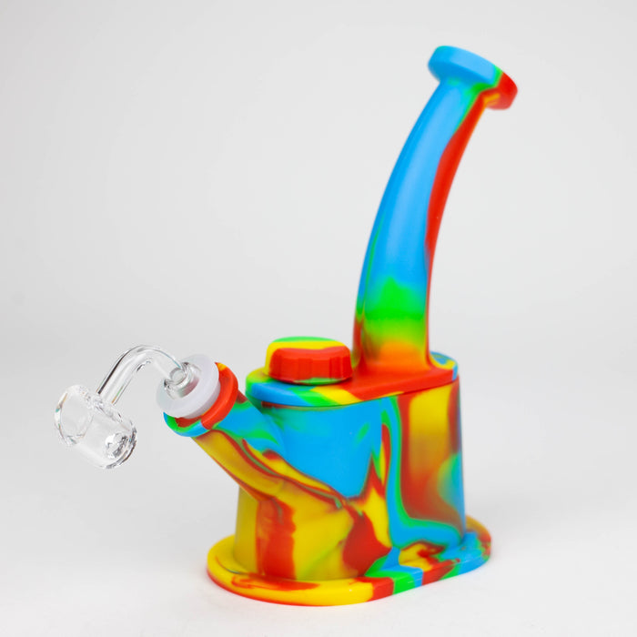 8.8" Silicone Flat bottom Rig-Assorted [018B] Resin · Silicone Rig Purple Haze Smoke Inc