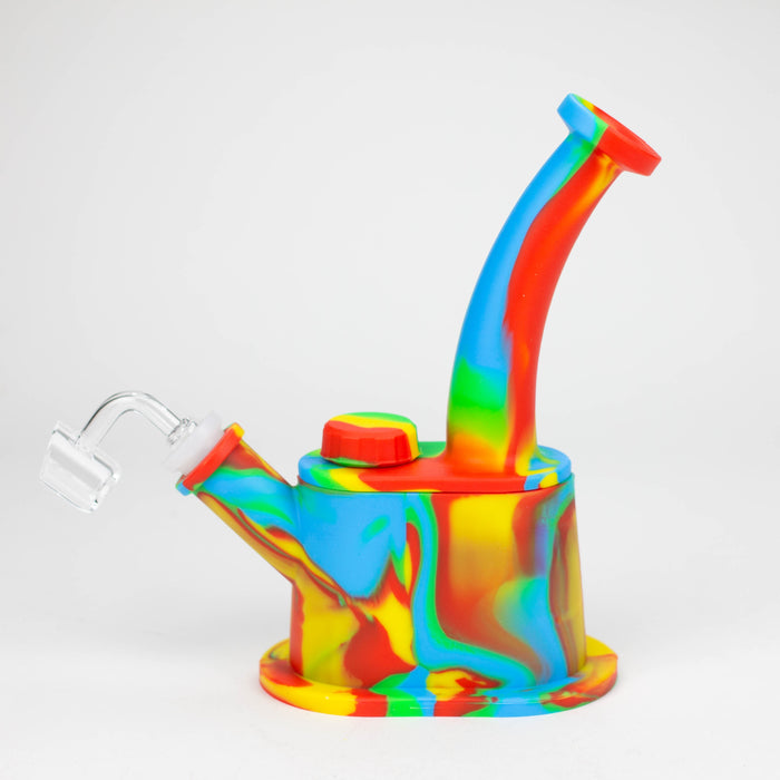 8.8" Silicone Flat bottom Rig-Assorted [018B] Resin · Silicone Rig Purple Haze Smoke Inc