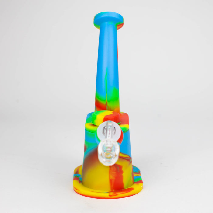 8.8" Silicone Flat bottom Rig-Assorted [018B] Resin · Silicone Rig Purple Haze Smoke Inc