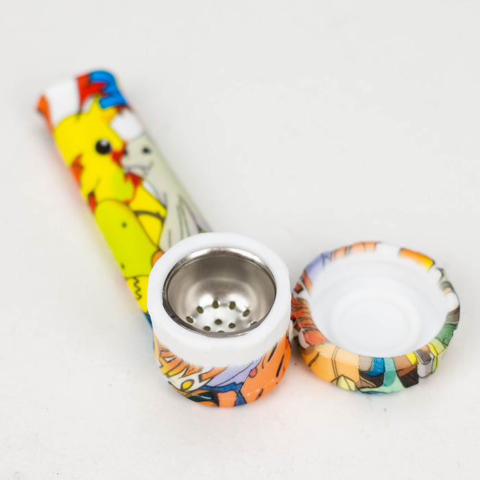 3.5" Silicone Pipe with Metal Bowl [065P] Silicone Hand Pipe Purple Haze Smoke Inc