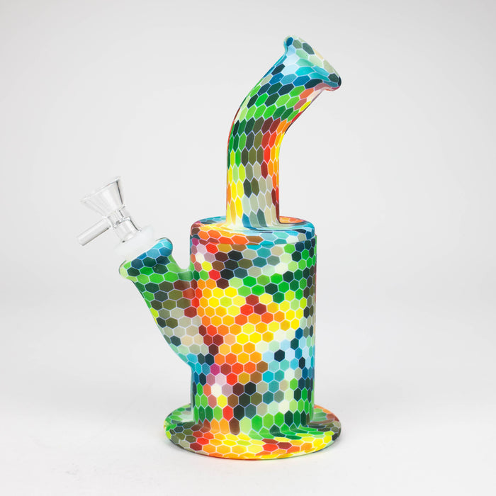 8" detachable silicone water bong-Assorted [067B] Resin · Silicone · Plastic Bong Purple Haze Smoke Inc