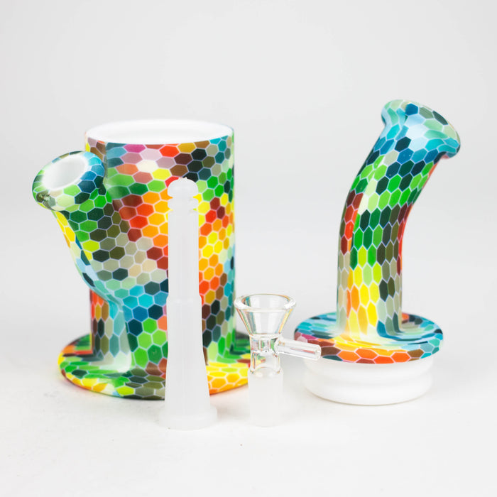 8" detachable silicone water bong-Assorted [067B] Resin · Silicone · Plastic Bong Purple Haze Smoke Inc