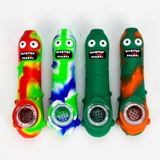 4.7" Pickle Pipe [082P] Silicone Hand Pipe Purple Haze Smoke Inc