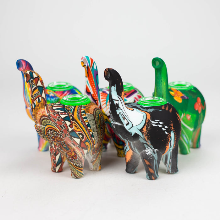 4.5" Assorted silicone elephant bubbler [079P] Silicone Purple Haze Smoke Inc