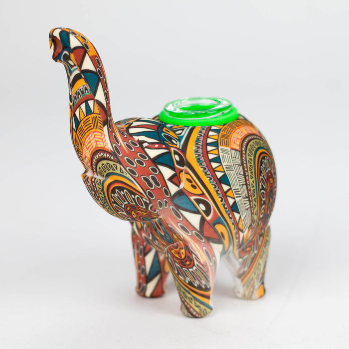 4.5" Assorted silicone elephant bubbler [079P]