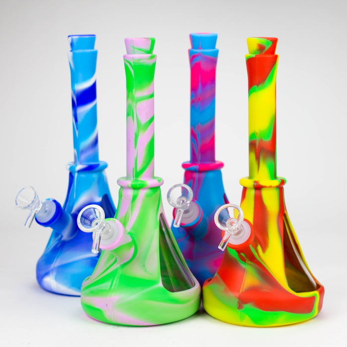 10.5" Cone Shape Bong-Assorted [116B] Silicone Bong Purple Haze Smoke Inc