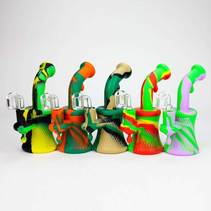 6" Detachable silicone Mini Rig-Assorted [130B] Resin · Silicone Rig Purple Haze Smoke Inc