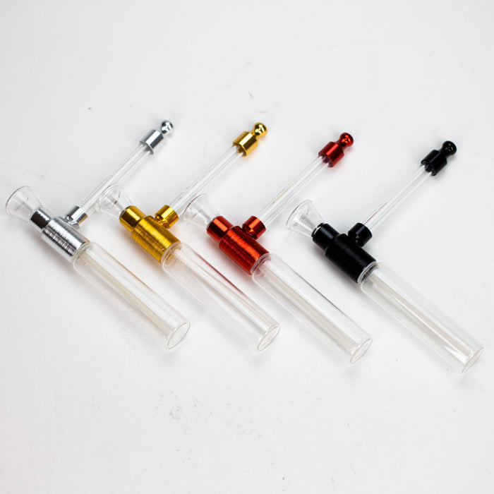 4" Glass Metal Pipe Box of 12 Glass Pipe JJ Distribution