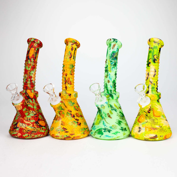 Fortune | 8.5" Angled Hydrographic Silicone Waterpipe-Assorted [SP1019P]