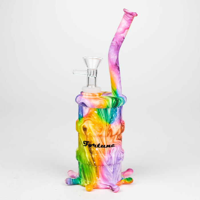 Fortune | 8" Hydrographic Silicone Soda Bong-Assorted [SP1003P] Resin · Silicone · Plastic Bong Super Supplys Inc