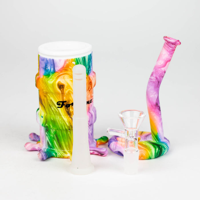 Fortune | 8" Hydrographic Silicone Soda Bong-Assorted [SP1003P] Resin · Silicone · Plastic Bong Super Supplys Inc