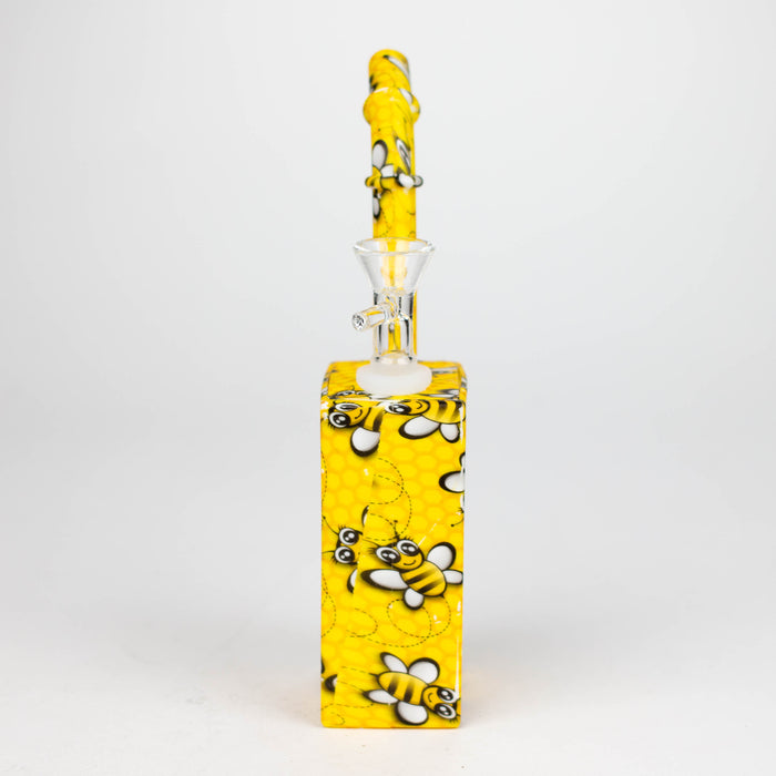 Fortune | 8" Hydrographic Silicone Square Pipe-Assorted [SP1001P] Resin · Silicone · Plastic Bong Fortune