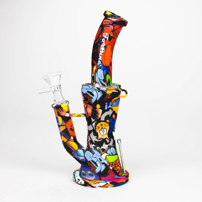 Fortune | 8.5" Hydrographic Silicone Bong-Assorted [SP1031P] Resin · Silicone · Plastic Bong Super Supplys Inc