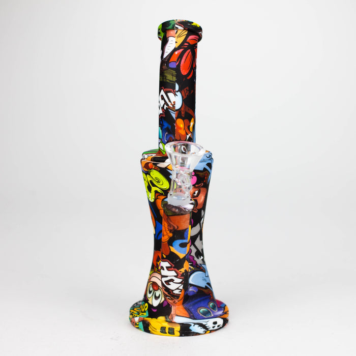Fortune | 8.5" Hydrographic Silicone Bong-Assorted [SP1031P] Resin · Silicone · Plastic Bong Super Supplys Inc
