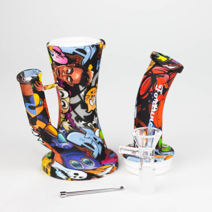 Fortune | 8.5" Hydrographic Silicone Bong-Assorted [SP1031P] Resin · Silicone · Plastic Bong Super Supplys Inc