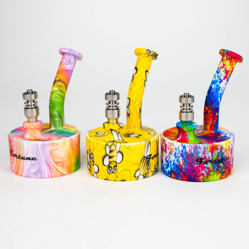 Fortune | 5" Silicone Hydrographic Dab Rig-Assorted [SP1035P] Bongs Super Supplys Inc