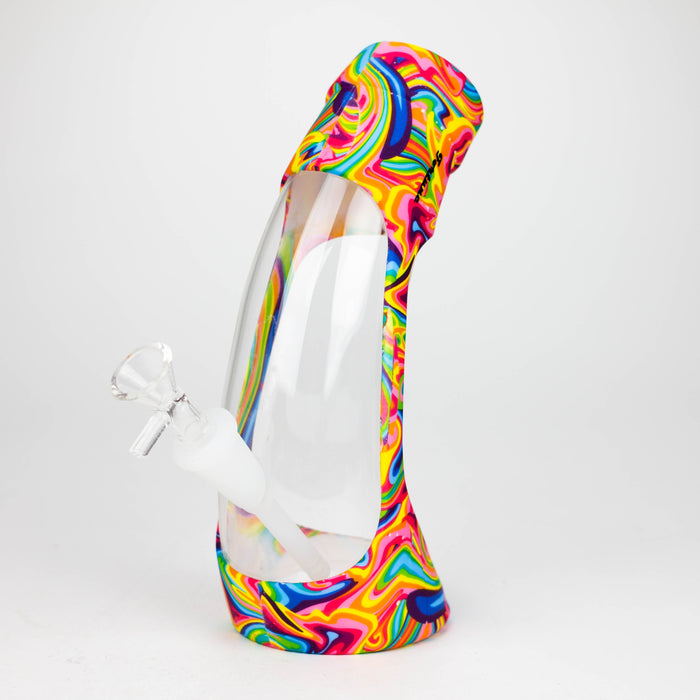 Fortune | 9" Hydrographic Silicone and Glass Bong-Assorted [SP1024P]