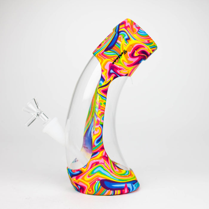Fortune | 9" Hydrographic Silicone and Glass Bong-Assorted [SP1024P] Resin · Silicone · Plastic Bong Super Supplys Inc