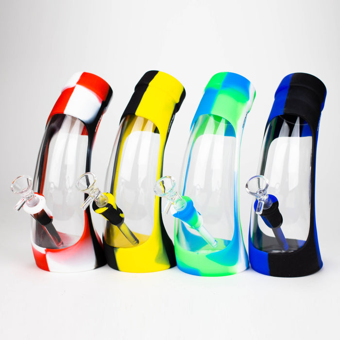 Fortune | 9" Silicone and Glass Bong-Assorted [SP1024]