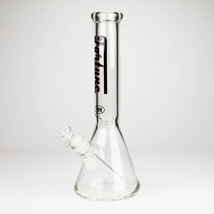 Fortune | 14" 7mm Beaker Glass Bong [145007] Glass Bong Fortune Black