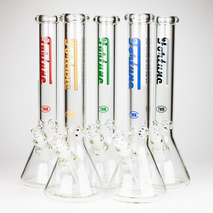Fortune | 16" 7mm Beaker Glass Bong [165007] Glass Bong Super Supplys Inc