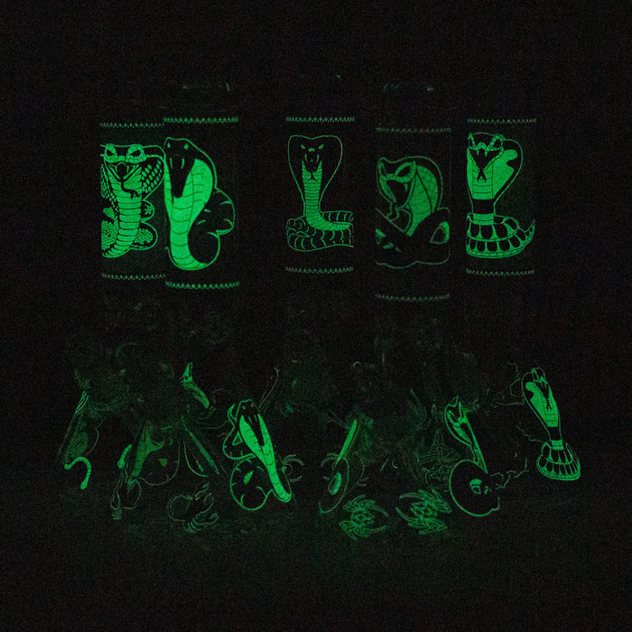 Fortune | 12" 7mm Snake Glow in the dark Beaker Bong [GT125007] Glass Bong Super Supplys Inc