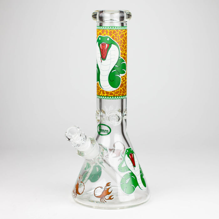 Fortune | 12" 9mm Snake Glow in the dark Beaker Bong [GT125009] Glass Bong Super Supplys Inc Green