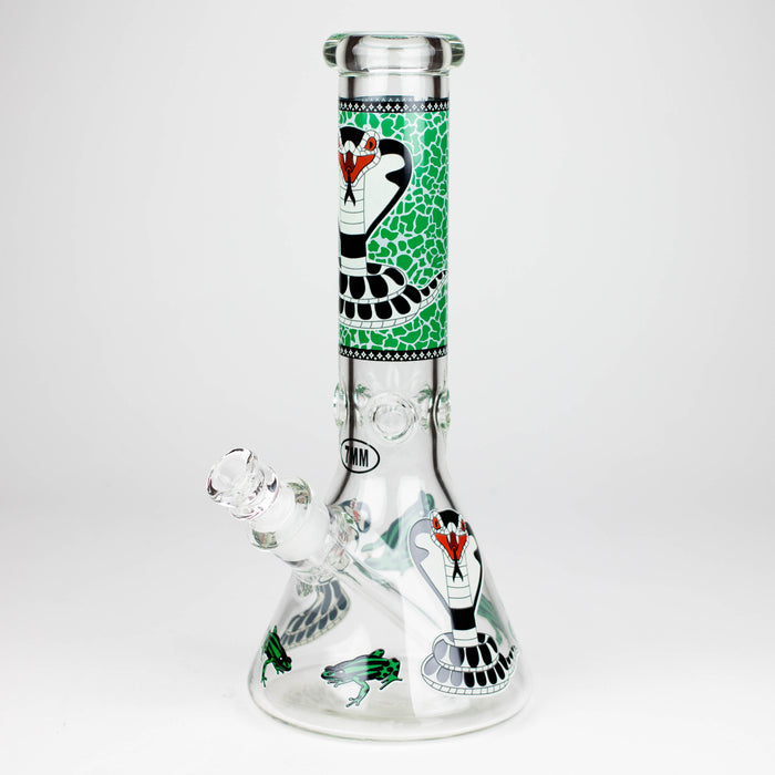 Fortune | 12" 7mm Snake Glow in the dark Beaker Bong [GT125007] Glass Bong Super Supplys Inc Black