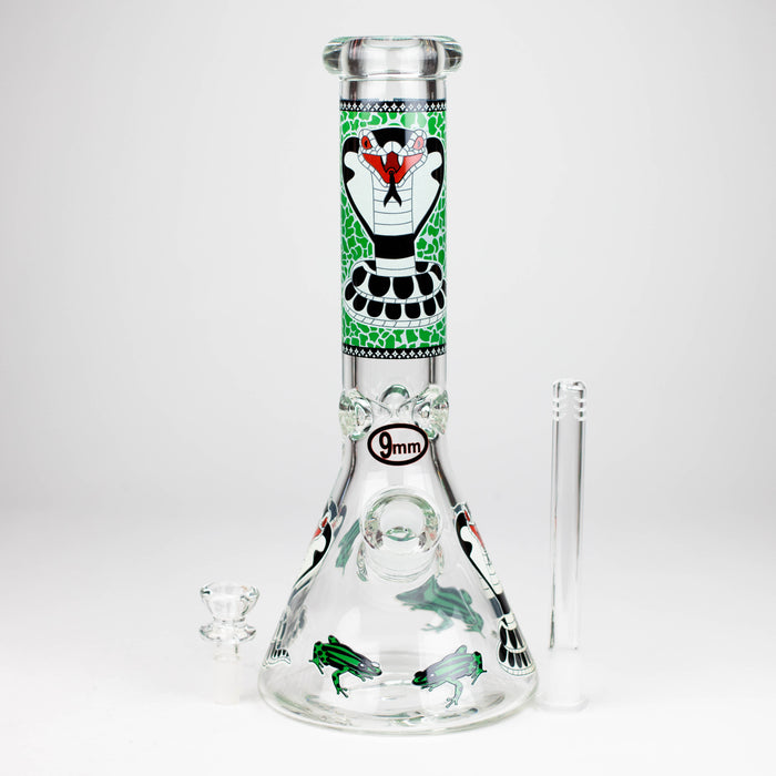 Fortune | 12" 9mm Snake Glow in the dark Beaker Bong [GT125009] Glass Bong Super Supplys Inc