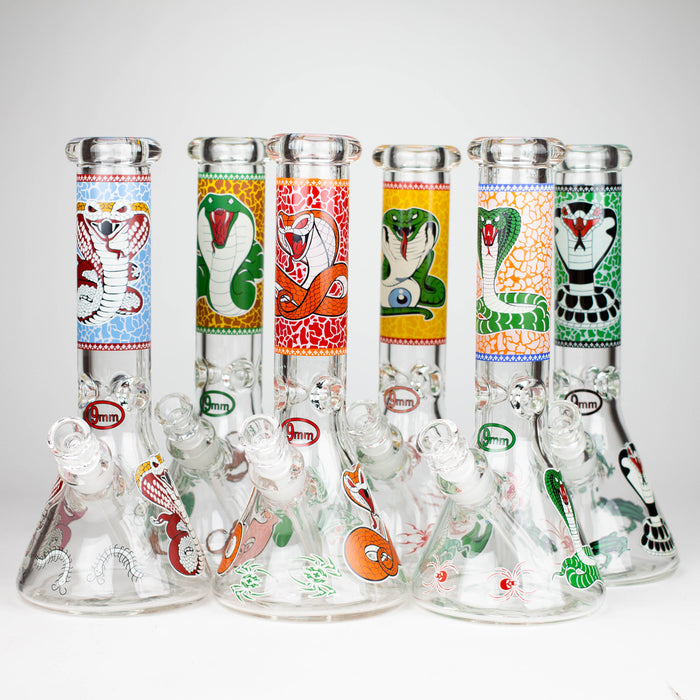 Fortune | 12" 9mm Snake Glow in the dark Beaker Bong [GT125009] Glass Bong Super Supplys Inc