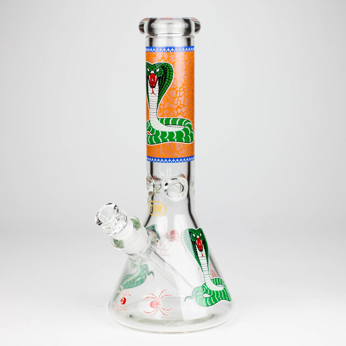 Fortune | 12" 7mm Snake Glow in the dark Beaker Bong [GT125007] Glass Bong Super Supplys Inc Pink