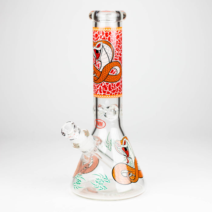 Fortune | 12" 7mm Snake Glow in the dark Beaker Bong [GT125007] Glass Bong Super Supplys Inc Red