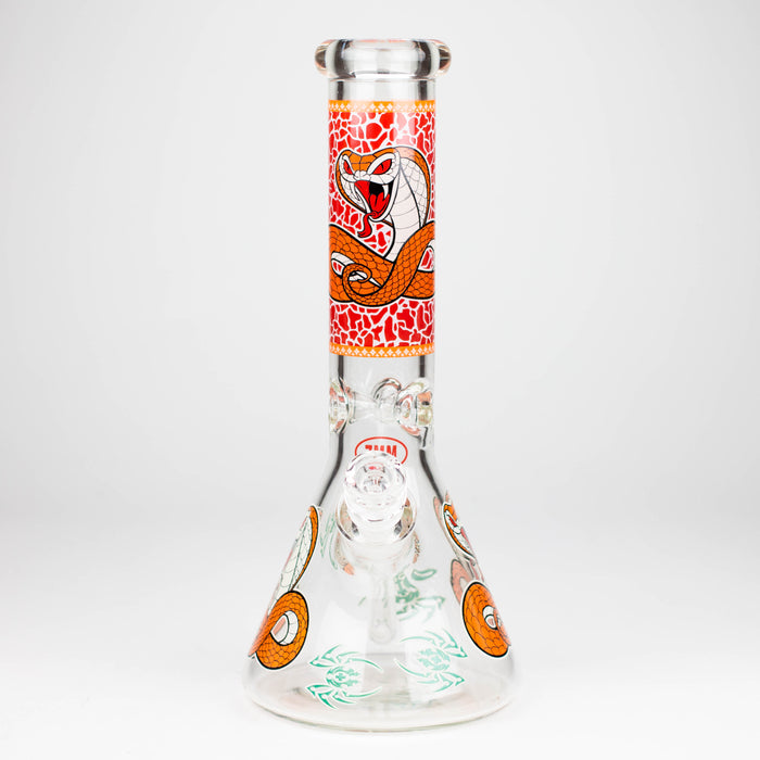 Fortune | 12" 7mm Snake Glow in the dark Beaker Bong [GT125007] Glass Bong Super Supplys Inc