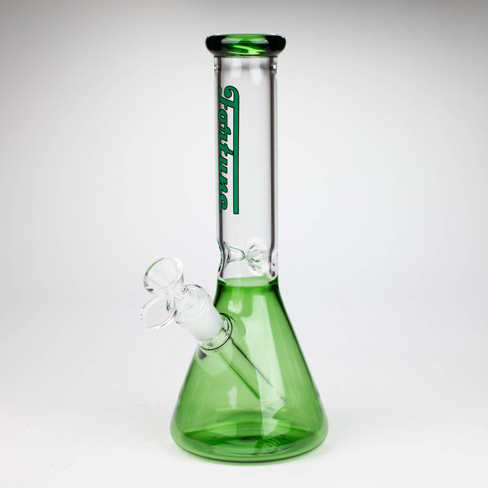 Fortune | 10" 4mm Color Beaker bong [103804] Glass Bong Fortune Green