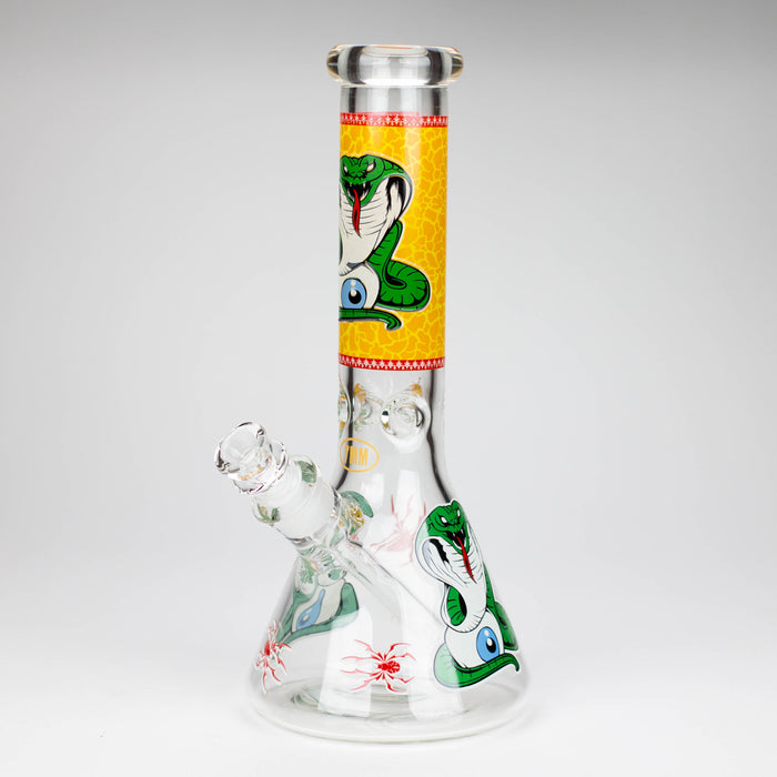 Fortune | 12" 7mm Snake Glow in the dark Beaker Bong [GT125007] Glass Bong Super Supplys Inc Yellow