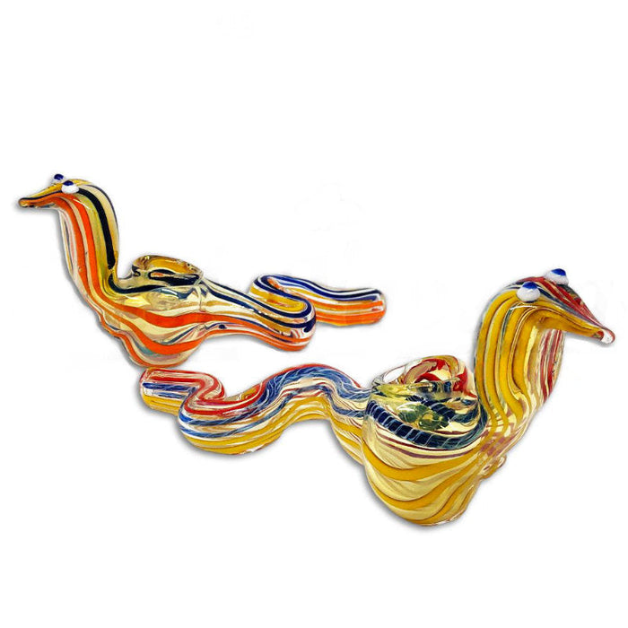 6" Snake Insideout Pipe [PIP979] Glass Hand Pipe NIBO Distribution