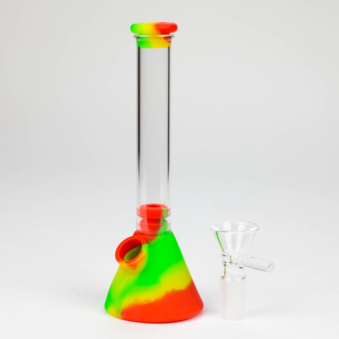 6" Silicone Glass Beaker Mini bong-Assorted [H373]