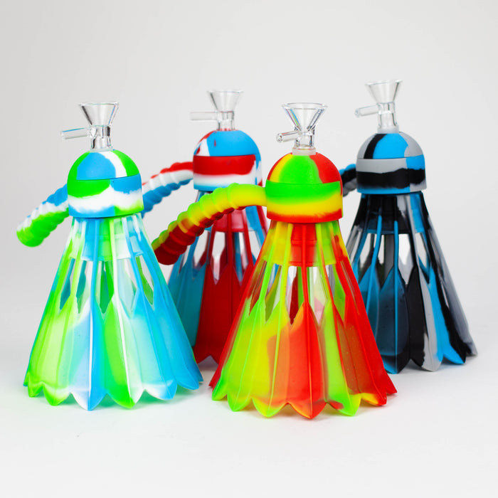 12" Silicone Badminton Birdie Water Pipe-Assorted [H142] Resin · Silicone · Plastic Bong YHS Smoke