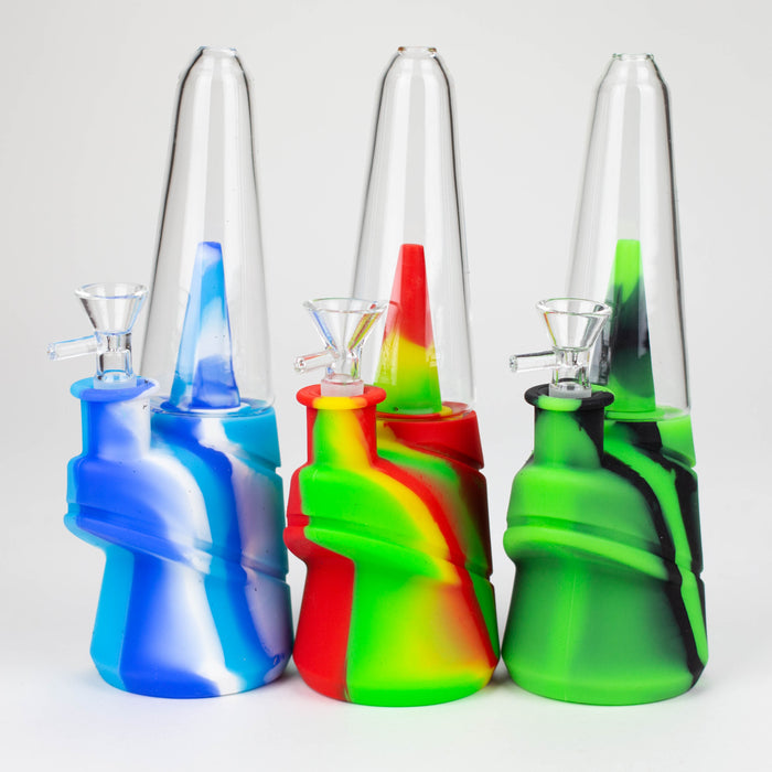 8.5" Silicone cone shape water bong-Assorted [H151]