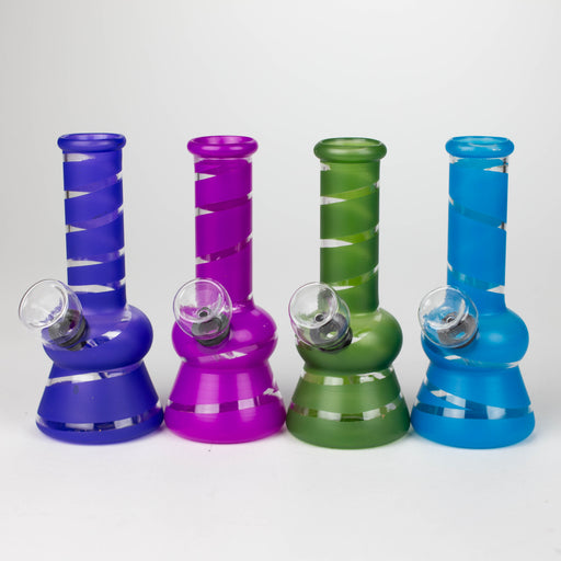 5" Color Stripe Diamond Base mini bong-Assorted Glass Bong ONE