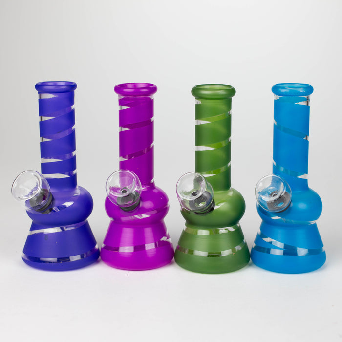 5" Color Stripe Diamond Base mini bong-Assorted Glass Bong ONE