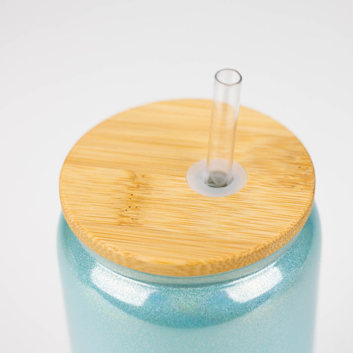 TRIM QUEEN | GOOD VIBES GLASS TUMBLER WITH LID AND STRAW Gadget Trim Queen