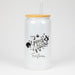TRIM QUEEN | GOOD VIBES GLASS TUMBLER WITH LID AND STRAW Gadget Trim Queen BLACK LABEL/WHITE